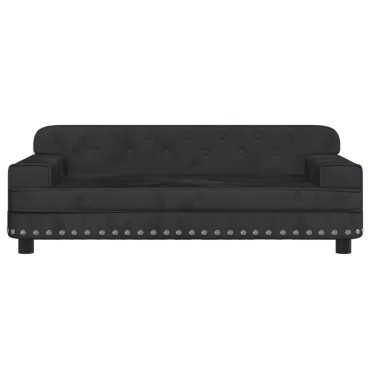 vidaXL Καναπές Παιδικός Μαύρο 90x53x30cm από Βελούδο 1 τεμ.