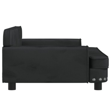 vidaXL Καναπές Παιδικός Μαύρο 90x53x30cm από Βελούδο 1 τεμ.