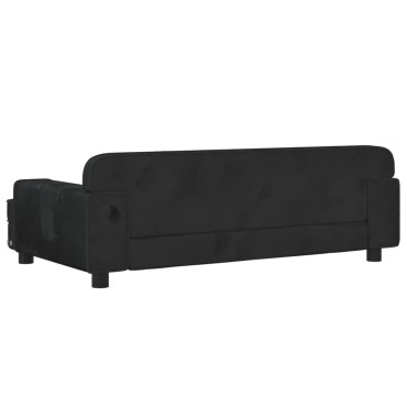 vidaXL Καναπές Παιδικός Μαύρο 90x53x30cm από Βελούδο 1 τεμ.