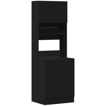vidaXL Στήλη Κουζίνας Μαύρη 60x50x180cm από Επεξεργασμένο Ξύλο