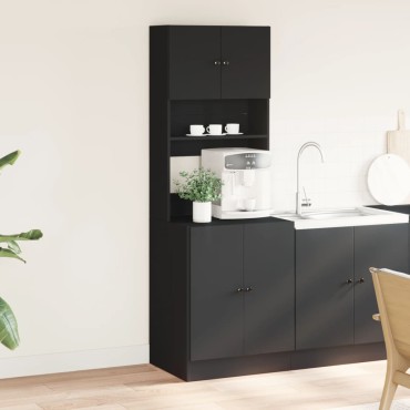 vidaXL Στήλη Κουζίνας Μαύρη 60x50x180cm από Επεξεργασμένο Ξύλο