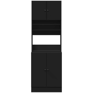 vidaXL Στήλη Κουζίνας Μαύρη 60x50x180cm από Επεξεργασμένο Ξύλο