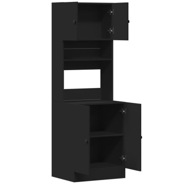 vidaXL Στήλη Κουζίνας Μαύρη 60x50x180cm από Επεξεργασμένο Ξύλο