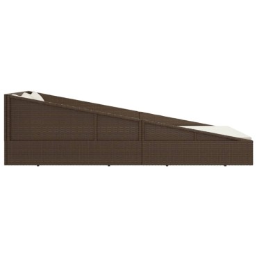 vidaXL Ξαπλώστρα - Κρεβάτι Κήπου Καφέ 110x200cm Συνθετικό Ρατάν