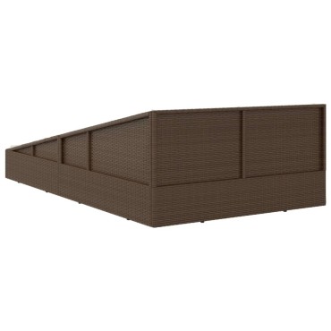 vidaXL Ξαπλώστρα - Κρεβάτι Κήπου Καφέ 110x200cm Συνθετικό Ρατάν