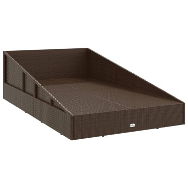 vidaXL Ξαπλώστρα - Κρεβάτι Κήπου Καφέ 110x200cm Συνθετικό Ρατάν