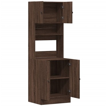 vidaXL Στήλη Κουζίνας Καφέ Δρυς 60x50x180cm από Επεξεργασμένο Ξύλο