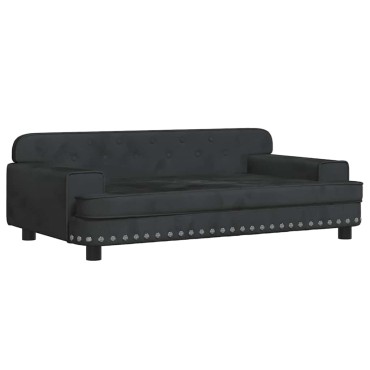 vidaXL Κρεβάτι Σκύλου Μαύρο 90 x 53 x 30 εκ. Βελούδινο