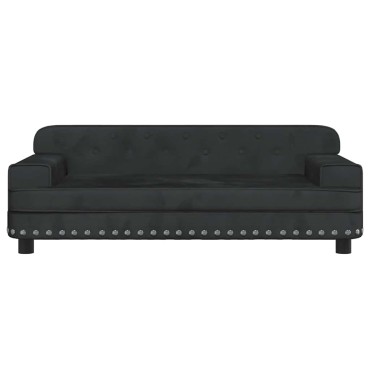 vidaXL Κρεβάτι Σκύλου Μαύρο 90 x 53 x 30 εκ. Βελούδινο