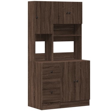 vidaXL Στήλη Κουζίνας Καφέ Δρυς 95x50x180cm από Επεξεργασμένο Ξύλο