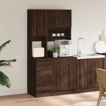 vidaXL Στήλη Κουζίνας Καφέ Δρυς 95x50x180cm από Επεξεργασμένο Ξύλο