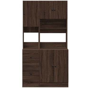 vidaXL Στήλη Κουζίνας Καφέ Δρυς 95x50x180cm από Επεξεργασμένο Ξύλο