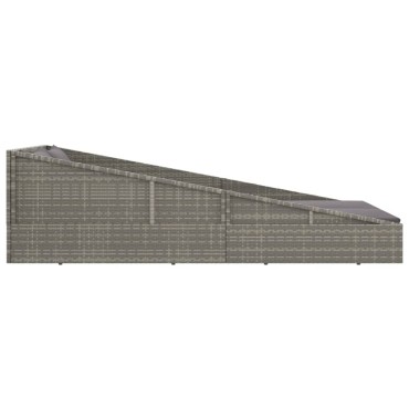 vidaXL Ξαπλώστρα - Κρεβάτι Κήπου Γκρι 110x200cm Συνθετικό Ρατάν