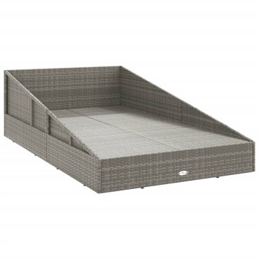 vidaXL Ξαπλώστρα - Κρεβάτι Κήπου Γκρι 110x200cm Συνθετικό Ρατάν