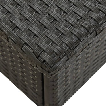 vidaXL Τραπέζι Κήπου Μαύρο 50x50x47cm από Συνθετικό Ρατάν 1 τεμ.