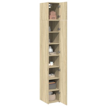 vidaXL Ντουλάπι Αποθήκευσης Στενό Δρυς 30x42,5x225cm Επεξεργ. Ξύλο 1 τεμ.