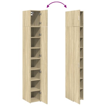 vidaXL Ντουλάπι Αποθήκευσης Στενό Δρυς 30x42,5x225cm Επεξεργ. Ξύλο 1 τεμ.