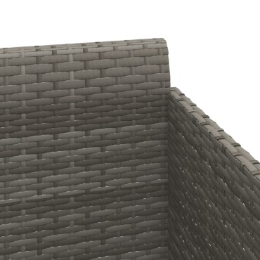 vidaXL Ξαπλώστρα Γκρι 182x118x63cm Συνθετικό Ρατάν με Μαξιλάρια