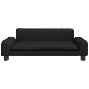 vidaXL Κρεβάτι Σκύλου Μαύρο 90 x 53 x 30 εκ. από Συνθετικό Δέρμα