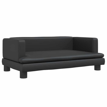 vidaXL Κρεβάτι Σκύλου Μαύρο 80 x 45 x 30 εκ. από Συνθετικό Δέρμα