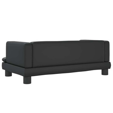 vidaXL Κρεβάτι Σκύλου Μαύρο 80 x 45 x 30 εκ. από Συνθετικό Δέρμα