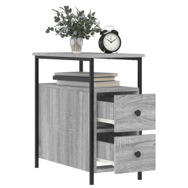 vidaXL Κομοδίνο Γκρι Sonoma 30x60x60cm από Επεξεργασμένο Ξύλο 1 τεμ.