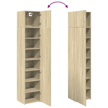 vidaXL Ντουλάπι Αποθήκευσης Στενό Δρυς 45x42,5x225cm Επεξεργ. Ξύλο 1 τεμ.