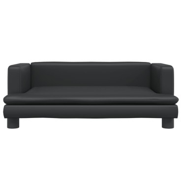 vidaXL Καναπές Παιδικός Μαύρος 80x45x30cm από Συνθετικό Δέρμα 1 τεμ.