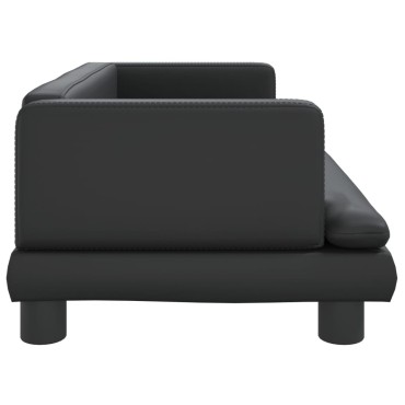 vidaXL Καναπές Παιδικός Μαύρος 80x45x30cm από Συνθετικό Δέρμα 1 τεμ.