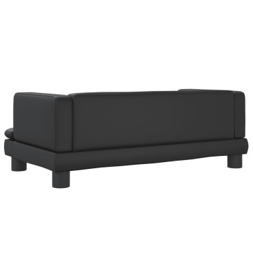 vidaXL Καναπές Παιδικός Μαύρος 80x45x30cm από Συνθετικό Δέρμα 1 τεμ.