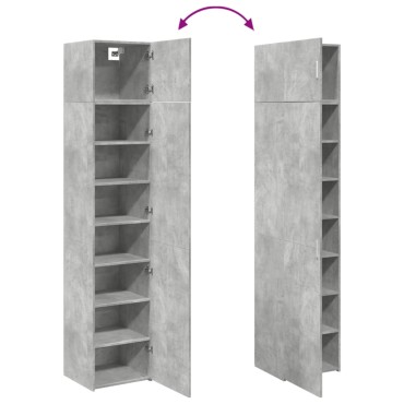 vidaXL Ντουλάπι Αποθήκευσης Στενό Γκρι 45x42,5x225cm Επεξεργ. Ξύλο 1 τεμ.