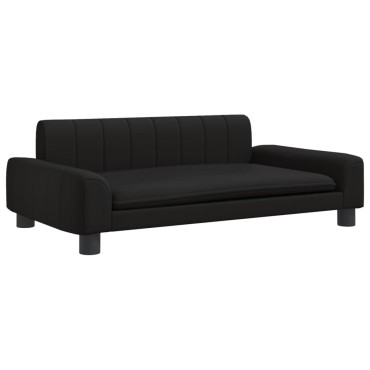 vidaXL Καναπές Παιδικός Μαύρος 90x53x30cm από Συνθετικό Δέρμα 1 τεμ.