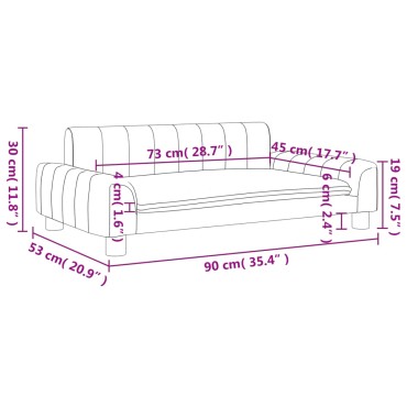 vidaXL Καναπές Παιδικός Μαύρος 90x53x30cm από Συνθετικό Δέρμα 1 τεμ.