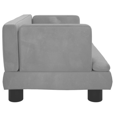 vidaXL Καναπές Παιδικός Ανοιχτό Γκρι 60x40x30cm από Βελούδο 1 τεμ.