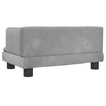 vidaXL Καναπές Παιδικός Ανοιχτό Γκρι 60x40x30cm από Βελούδο 1 τεμ.