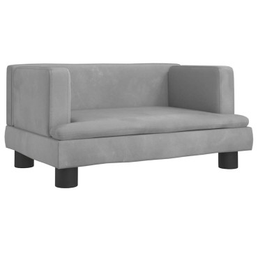 vidaXL Κρεβάτι Σκύλου Ανοιχτό Γκρι 60 x 40 x 30 εκ. Βελούδινο