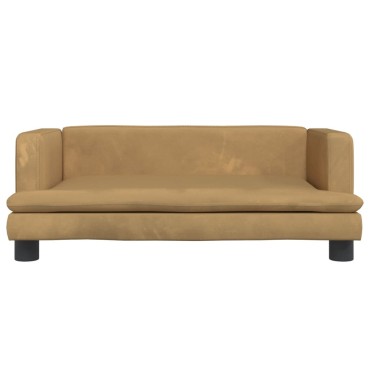 vidaXL Καναπές Παιδικός Καφέ 80x45x30cm από Βελούδο 1 τεμ.