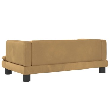 vidaXL Καναπές Παιδικός Καφέ 80x45x30cm από Βελούδο 1 τεμ.