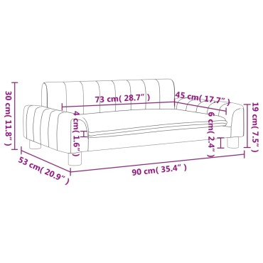 vidaXL Καναπές Παιδικός Καφέ 90x53x30cm από Ύφασμα 1 τεμ.