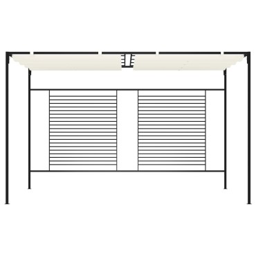 vidaXL Πέργκολα με Πτυσσόμενη Οροφή Κρεμ 3 x 4 x 2,3 μ. 180 γρ./μ²
