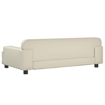 vidaXL Καναπές Παιδικός Κρεμ 90x53x30cm από Συνθετικό Δέρμα 1 τεμ.