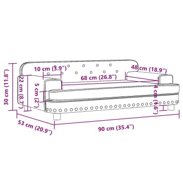 vidaXL Καναπές Παιδικός Κρεμ 90x53x30cm από Συνθετικό Δέρμα 1 τεμ.
