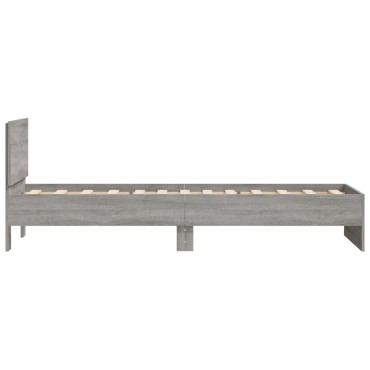 vidaXL Πλαίσιο Κρεβατιού με Κεφαλάρι Γκρι Sonoma 90x190 εκ. Επεξ. Ξύλο
