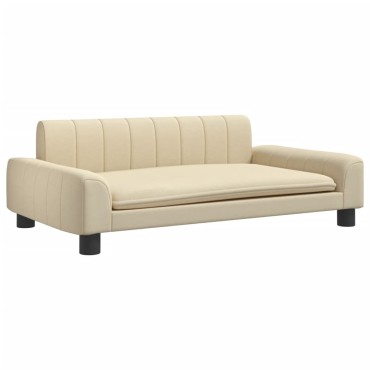 vidaXL Καναπές Παιδικός Κρεμ 90x53x30cm από Ύφασμα 1 τεμ.