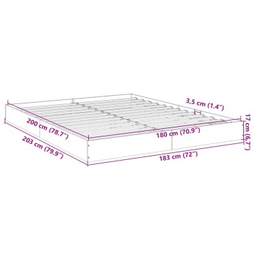 vidaXL Πλαίσιο κρεβατιού χωρίς στρώμα 180x200 εκ. Επεξεργασμένο Ξύλο