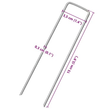 vidaXL Στηρίγματα Εδάφους Σχήμα U 25 τεμ. 15x3,5 εκ. Γαλβαν. Ατσάλι