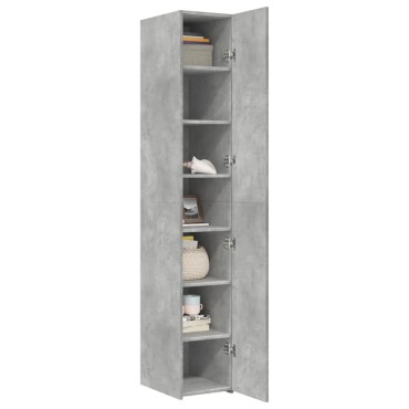 vidaXL Ντουλάπι Γκρι Σκυροδέματος 30x42,5x185cm Επεξεργασμένο Ξύλο 1 τεμ.