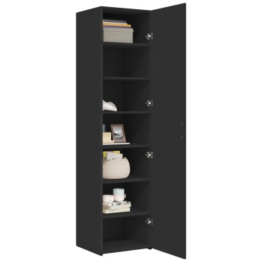 vidaXL Ντουλάπι Μαύρο 45x42,5x185cm από Επεξεργασμένο Ξύλο 1 τεμ.