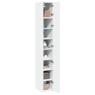 vidaXL Ντουλάπι Αποθήκευσης Στενό Λευκό 30x42,5x225cm Επεξεργ. Ξύλο 1 τεμ.