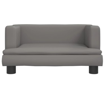 vidaXL Καναπές Παιδικός Γκρι 60x40x30cm από Συνθετικό Δέρμα 1 τεμ.